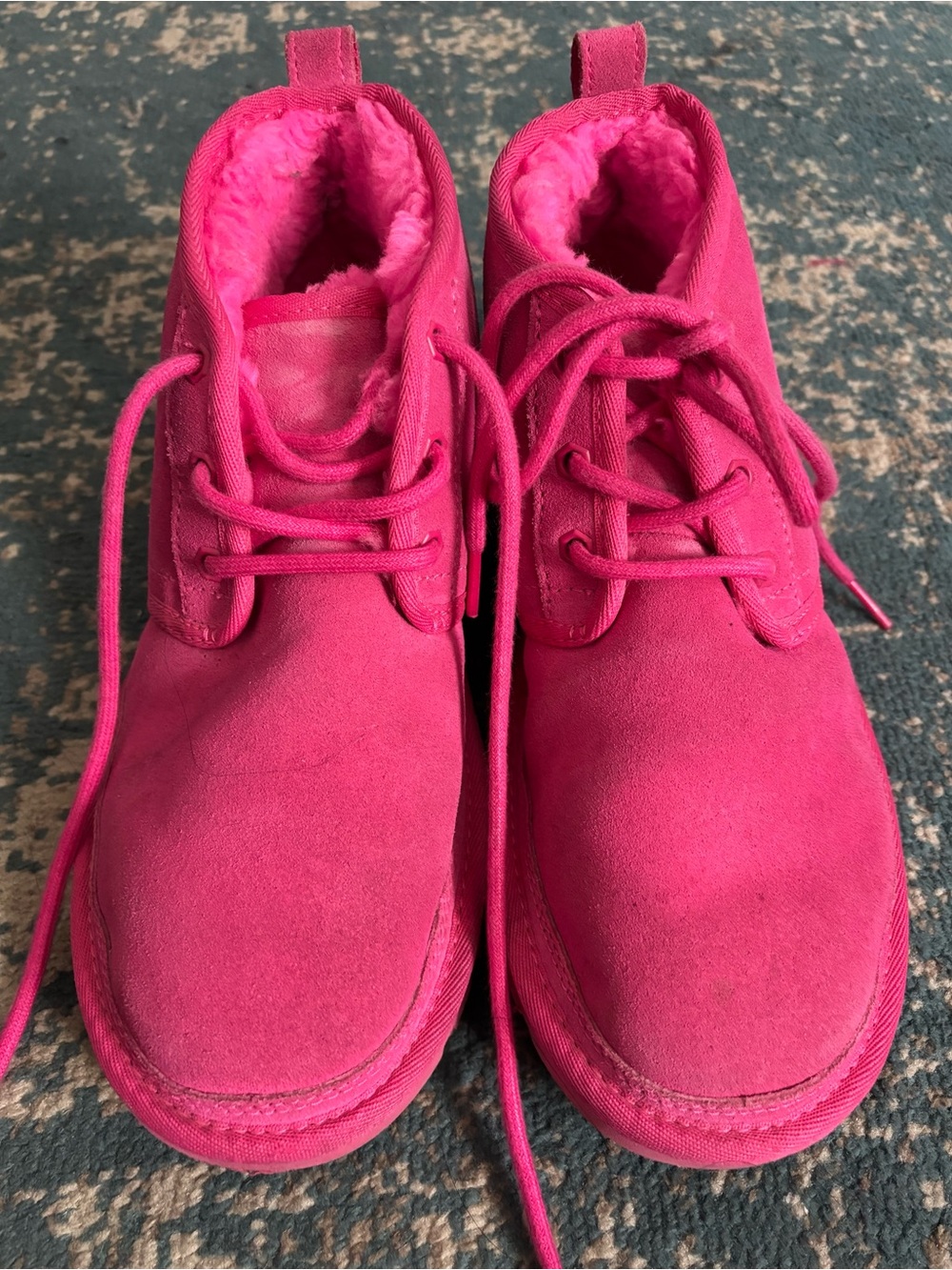 UGG Hot Pink Lace-Up Ankle Booties